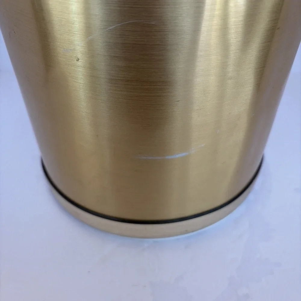 Vintage MCM Gold Culver Ice Bucket Gold Clear Lucite Handle‎ and Lid Retro